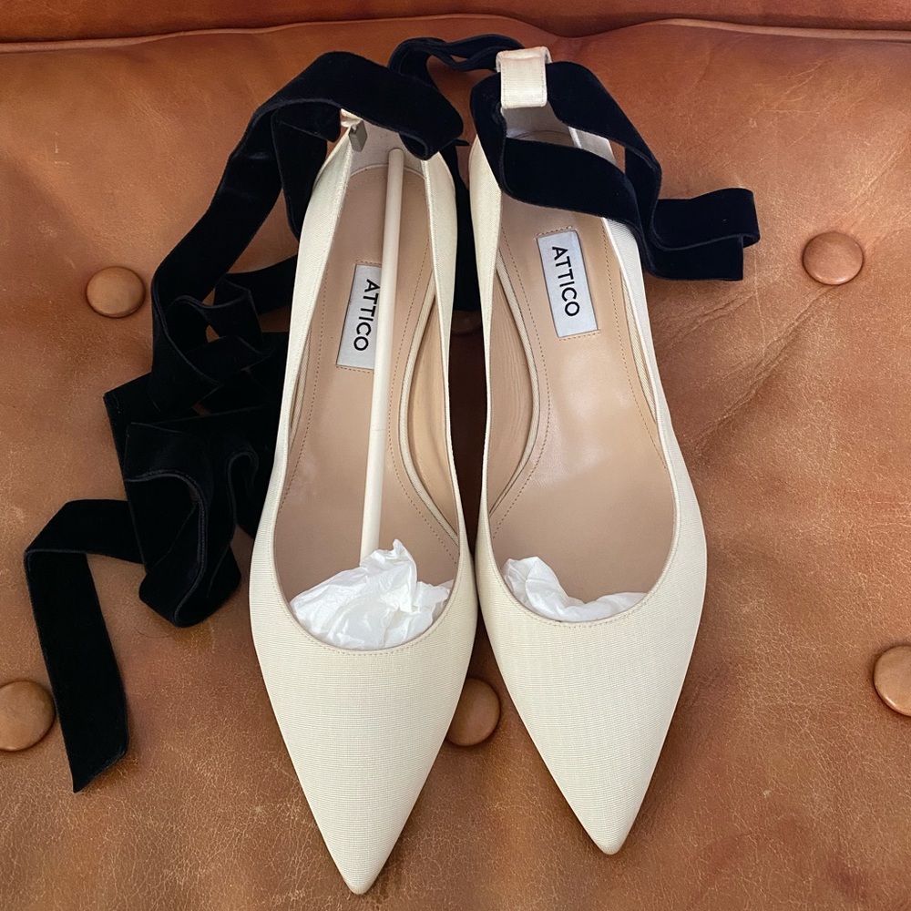 The Attico Almond Toe Kitten Heels